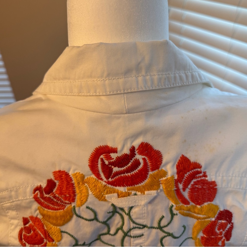 Johnny Was Embroidered White BlazerJacket Flower Los Angeles Designer READ - Picture 9 of 16